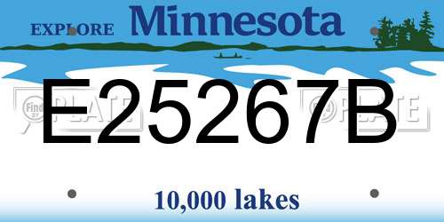 E25267B Minnesota License Plate