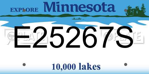 E25267S Minnesota License Plate