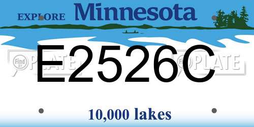 E2526C Minnesota License Plate