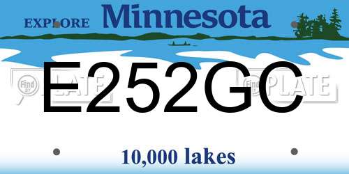 E252GC Minnesota License Plate