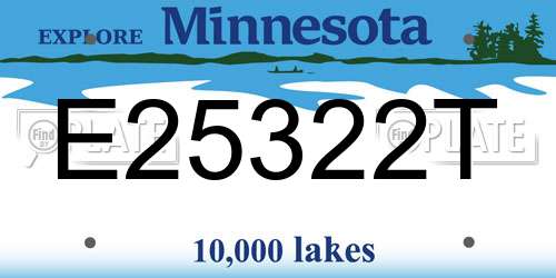 E25322T Minnesota License Plate