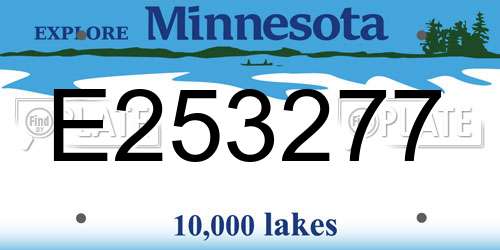 E253277 Minnesota License Plate