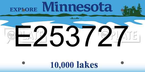 E253727 Minnesota License Plate