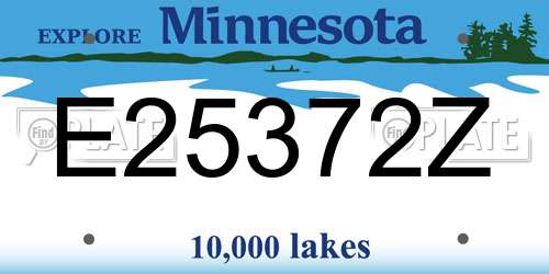 E25372Z Minnesota License Plate