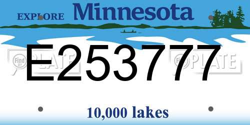 E253777 Minnesota License Plate