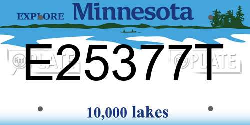 E25377T Minnesota License Plate