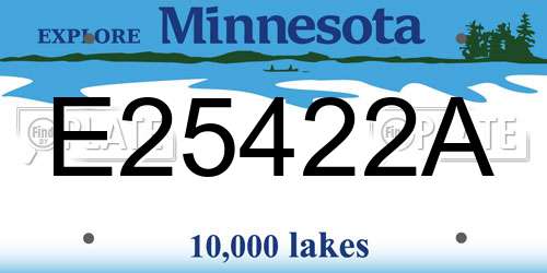 E25422A Minnesota License Plate