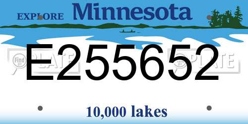 E255652 Minnesota License Plate