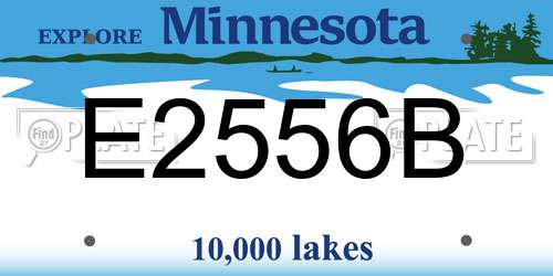 E2556B Minnesota License Plate