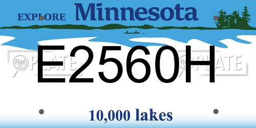 E2560H Minnesota License Plate