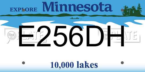 E256DH Minnesota License Plate