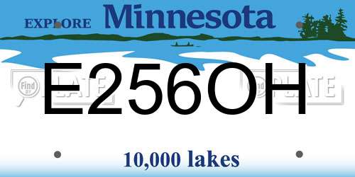 E256OH Minnesota License Plate