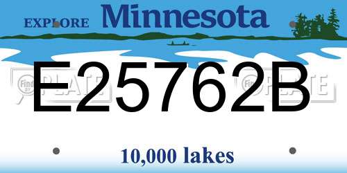 E25762B Minnesota License Plate
