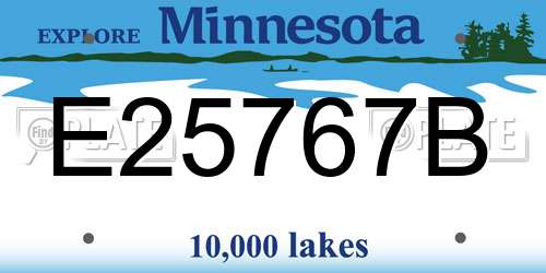 E25767B Minnesota License Plate