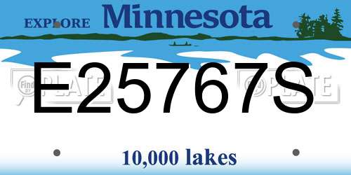 E25767S Minnesota License Plate
