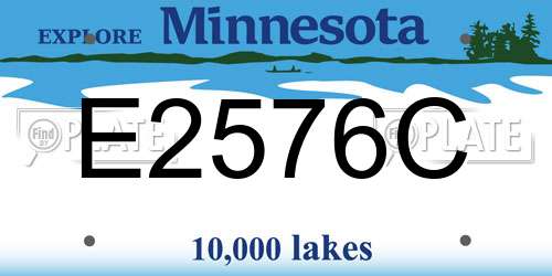 E2576C Minnesota License Plate