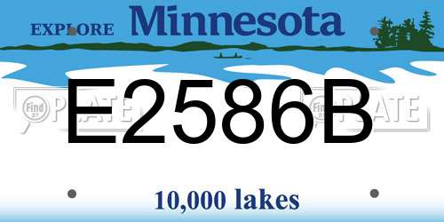 E2586B Minnesota License Plate