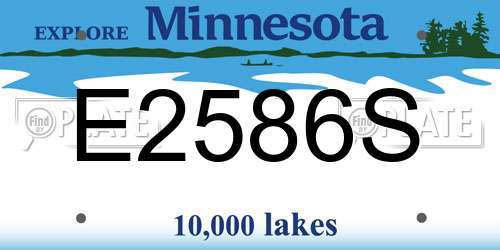 E2586S Minnesota License Plate