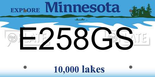 E258GS Minnesota License Plate