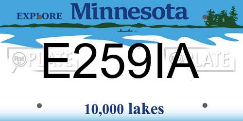 E259IA Minnesota License Plate