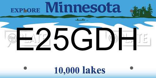 E25GDH Minnesota License Plate
