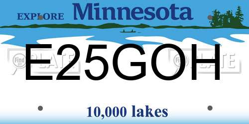 E25GOH Minnesota License Plate