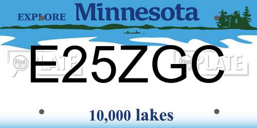 E25ZGC Minnesota License Plate