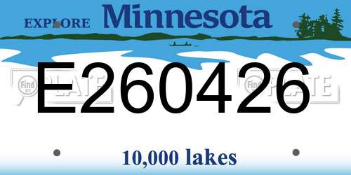 E260426 Minnesota License Plate