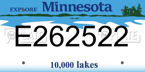E262522 Minnesota License Plate