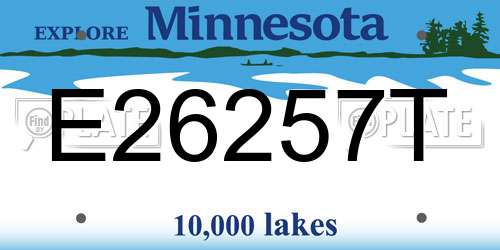 E26257T Minnesota License Plate