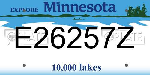 E26257Z Minnesota License Plate