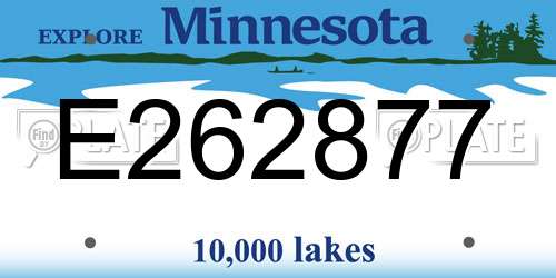 E262877 Minnesota License Plate