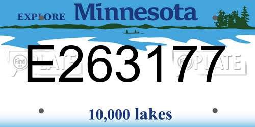 E263177 Minnesota License Plate