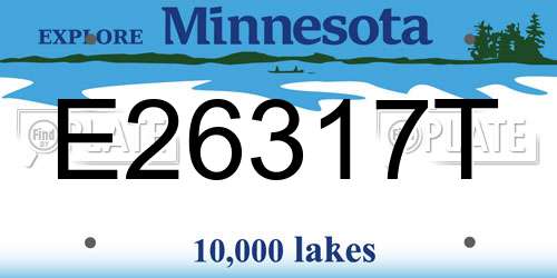 E26317T Minnesota License Plate