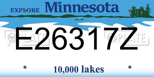 E26317Z Minnesota License Plate