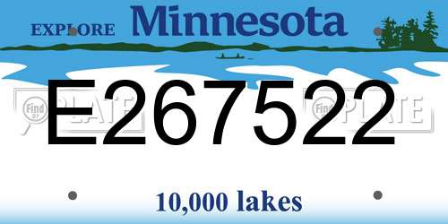 E267522 Minnesota License Plate