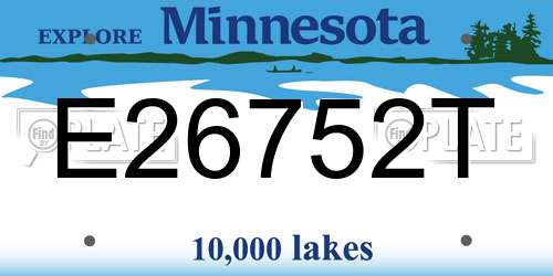 E26752T Minnesota License Plate