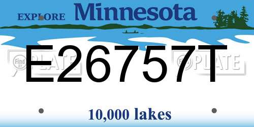 E26757T Minnesota License Plate