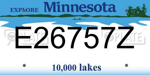 E26757Z Minnesota License Plate