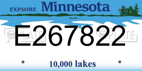 E267822 Minnesota License Plate