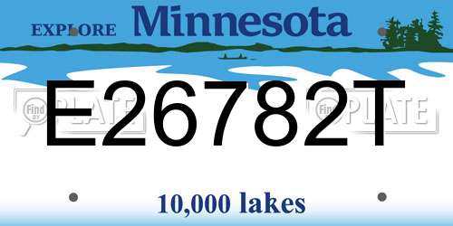E26782T Minnesota License Plate