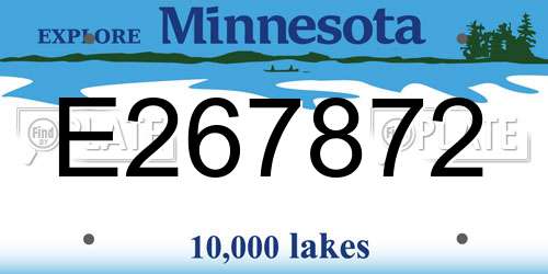 E267872 Minnesota License Plate