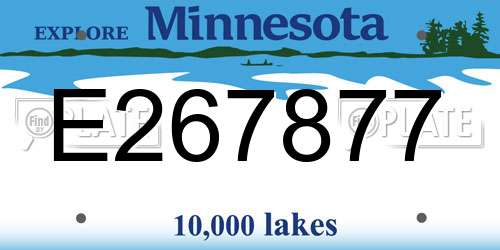 E267877 Minnesota License Plate