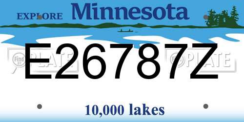 E26787Z Minnesota License Plate