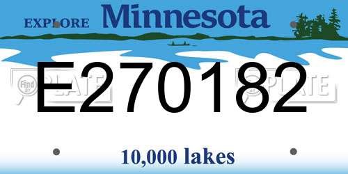 E270182 Minnesota License Plate
