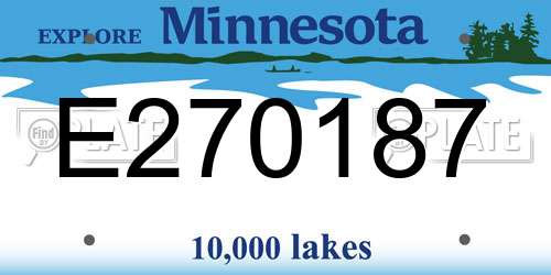 E270187 Minnesota License Plate