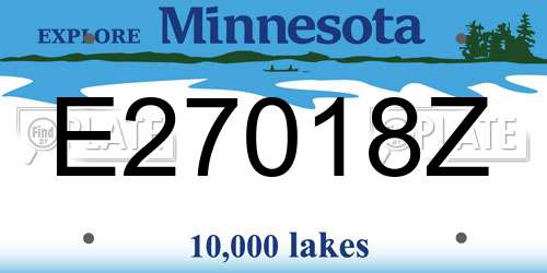 E27018Z Minnesota License Plate