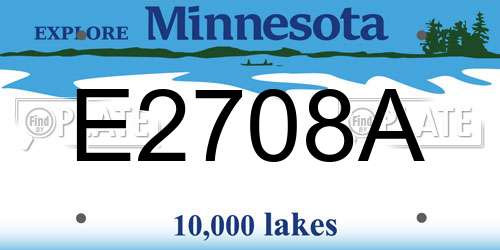 E2708A Minnesota License Plate