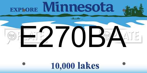 E270BA Minnesota License Plate