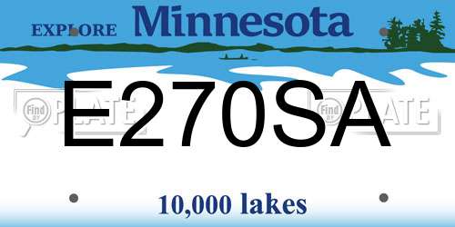 E270SA Minnesota License Plate